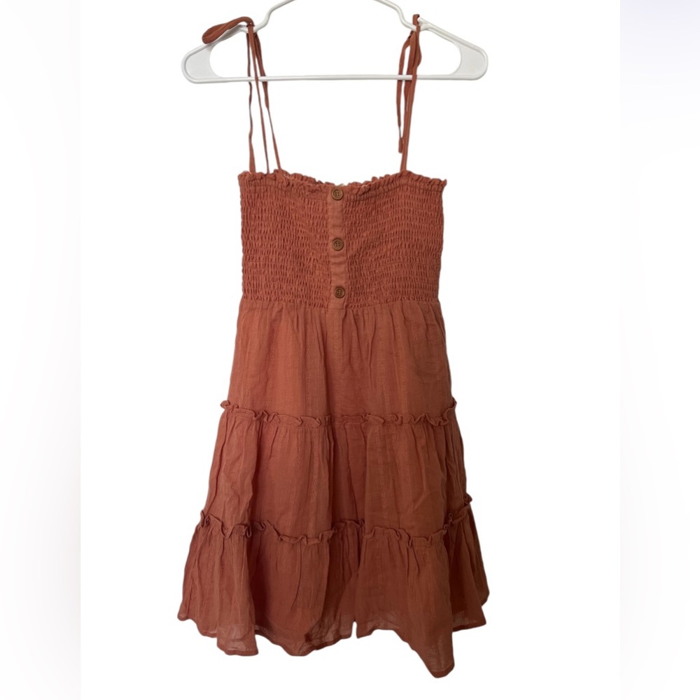 Altar'd State Orange  Mini Ruffle Dress S